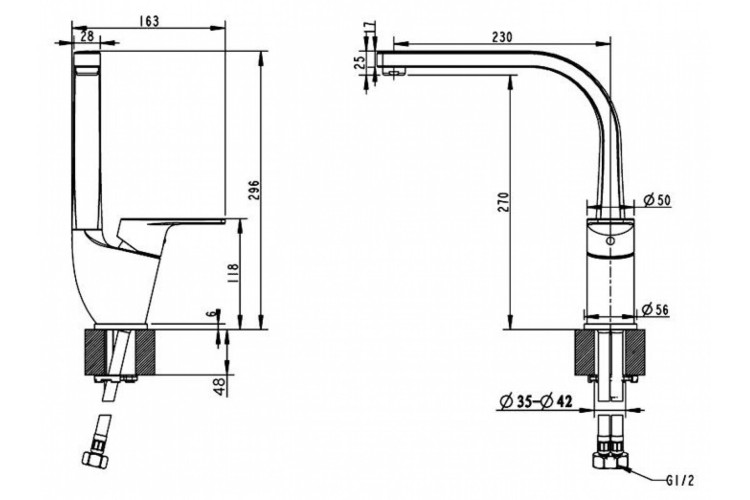 Смеситель для кухни Bravat Line F75299C-2
