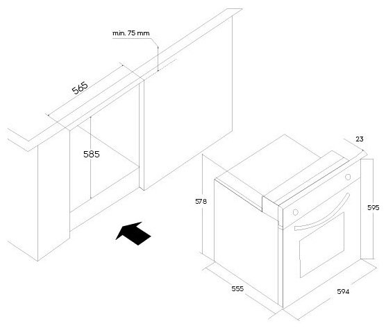 Электрический духовой шкаф Oasis D-MWD