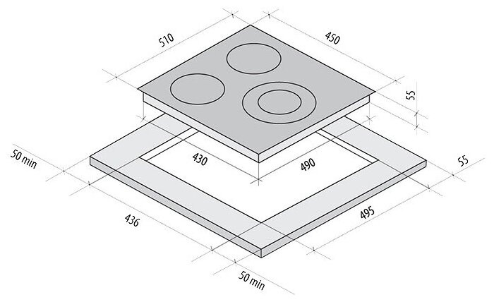 Электрическая варочная панель Fornelli PV 45 Delizia BK