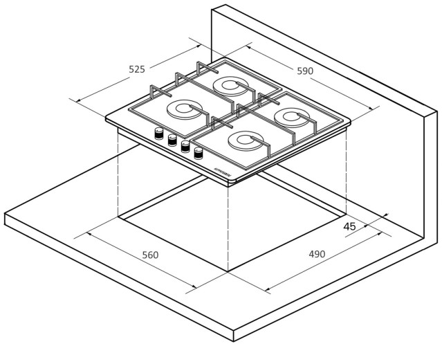 Газовая варочная панель Kuppersberg FGC 63 B