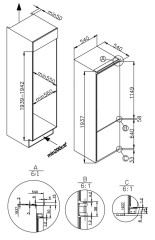 Встраиваемый холодильник Meferi MBR193 Combi No Frost Power
