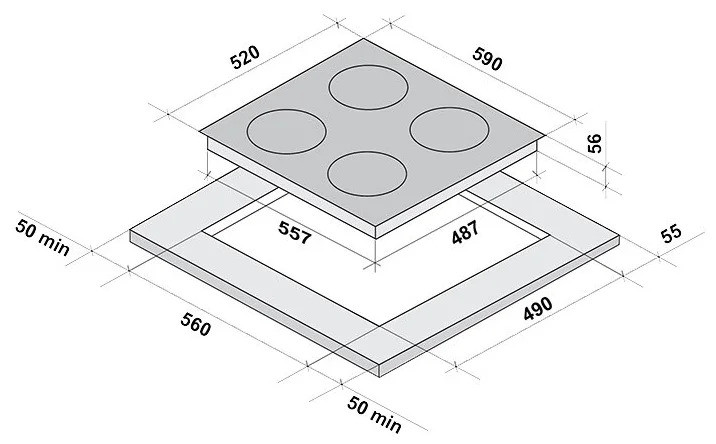 Индукционная варочная панель Fornelli PIA 60 Meridiana
