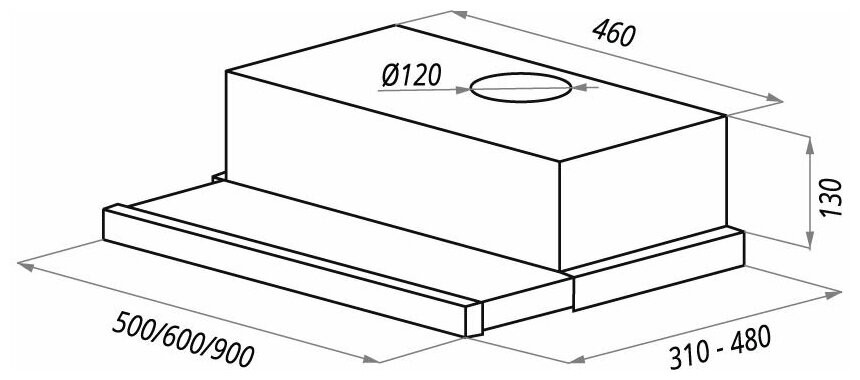 Встраиваемая вытяжка MAUNFELD VSH 50