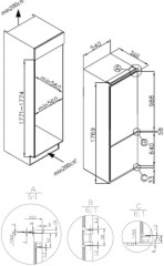 Встраиваемый холодильник Meferi MBR177 COMBI NO FROST POWER