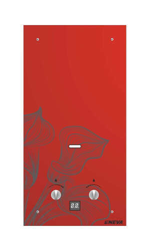 Газовый проточный водонагреватель Neva 4510 Glass красный цветок 29747