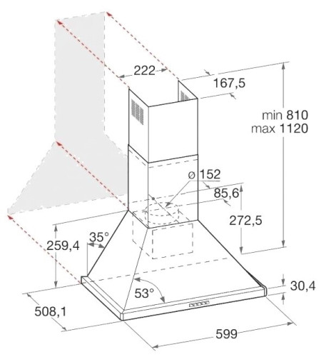 Кухонная вытяжка Hotpoint-Ariston HHPN 6.5 F LM OW