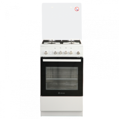 Газовая плита DeLuxe 5040.40г кр ЧР белый/черный стеклянная крышка