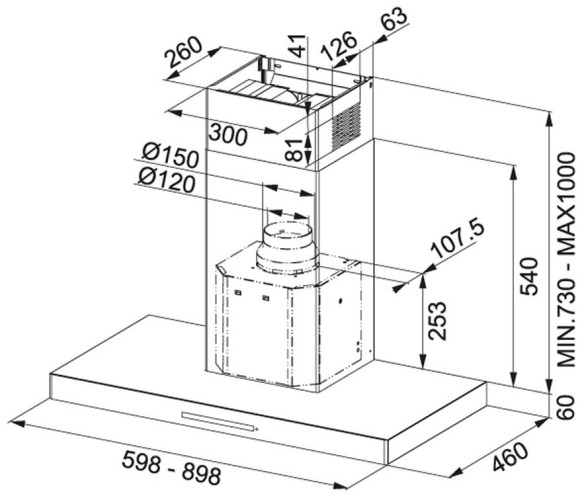 Кухонная вытяжка GrandGermes Aston 35 нержавеющая сталь