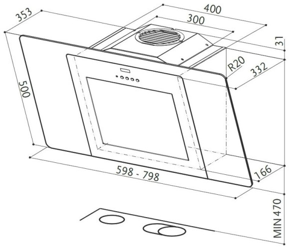 Кухонная вытяжка Faber City EG6 BK/X A60