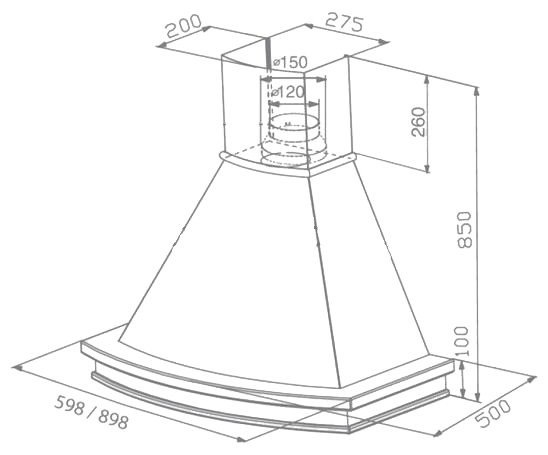 Кухонная вытяжка Faber Trendy WB A60 C/F
