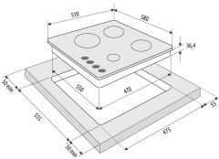 Газовая варочная панель Fornelli PGA 60 Grazia IV