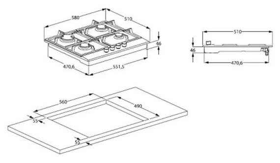 Газовая варочная панель Beko HILW 64325 SB