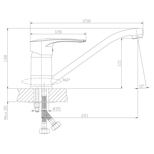 Смеситель для кухни Rossinka T40-21