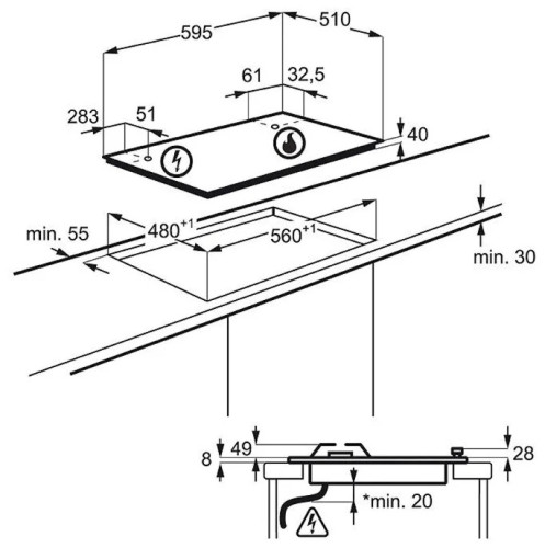 Газовая варочная панель Electrolux GME 263 LX