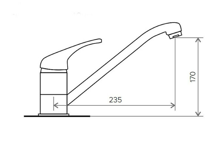 Смеситель для кухни Tolero Высокий чер №911