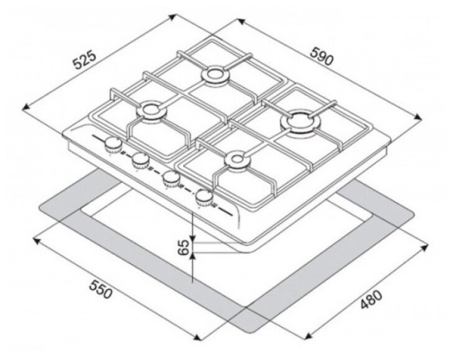 Газовая варочная панель Zorg Technology BP6 FDW RCR
