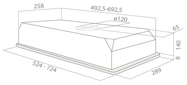 Встраиваемая вытяжка Elica Elibloc 9 LX SILVER F/60