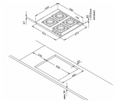 Газовая варочная панель Korting HG 6115 CTRI