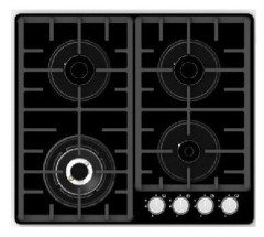 Газовая варочная панель Rodmans Studio BHG 6412 TDS BL