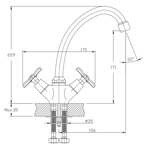 Смеситель для кухни Rush Sakhalin SA5350-22