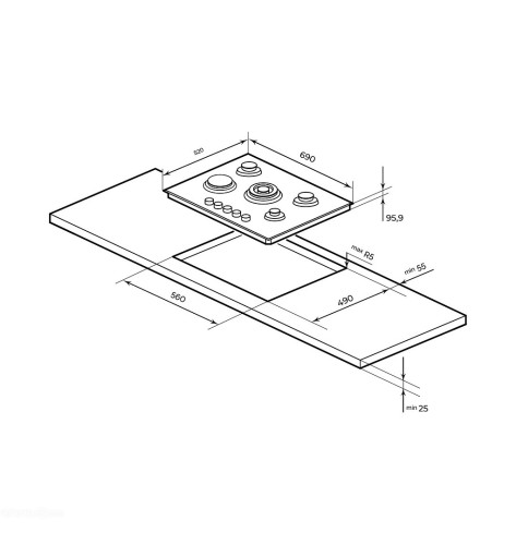 Газовая варочная панель Millen MGHG 701 BL