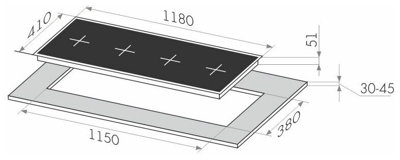 Газовая варочная панель MAUNFELD MGHG 124 20 B