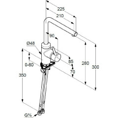 Смеситель для кухни Kludi L-INE 428143977 черный матовый