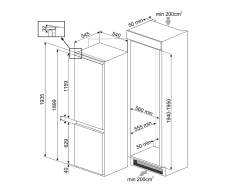 Встраиваемый холодильник Smeg C 8194TN2P