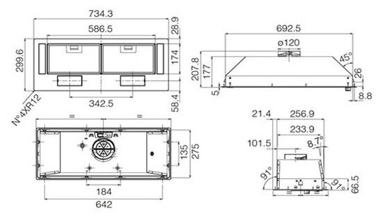 Встраиваемая вытяжка Jet Air VIERA LUX BL A 72