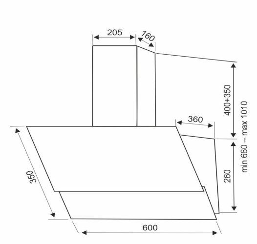 Кухонная вытяжка Dach ANGELIKA 60 black