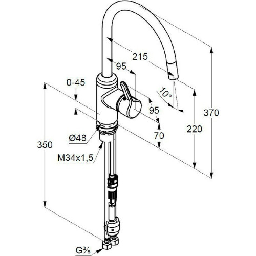 Смеситель для кухни Kludi BOZZ 428513978 черный матовый