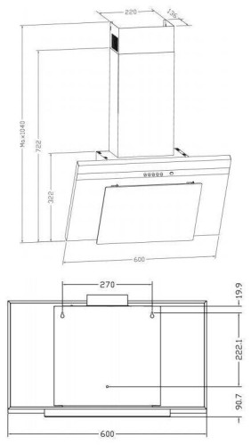 Кухонная вытяжка Weissgauff IDAN 60 PB BL