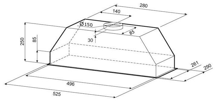 Встраиваемая вытяжка Kronasteel Runa 600 PB