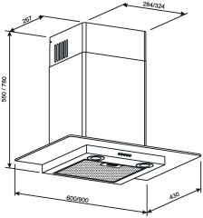 Кухонная вытяжка Kuppersberg Lora 90 X 4HPB