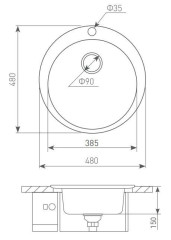 Кухонная мойка Zigmund &amp; Shtain Kreis 480 черный базальт