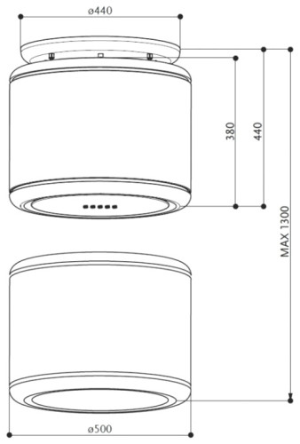 Островная вытяжка Faber Odette Plus GR Matt