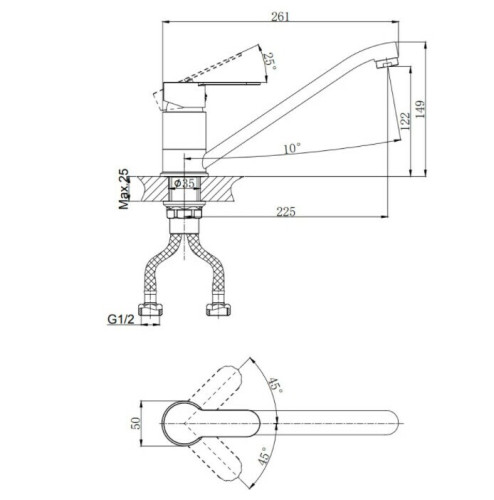 Смеситель для кухни Rush Tenerife TE2835-26