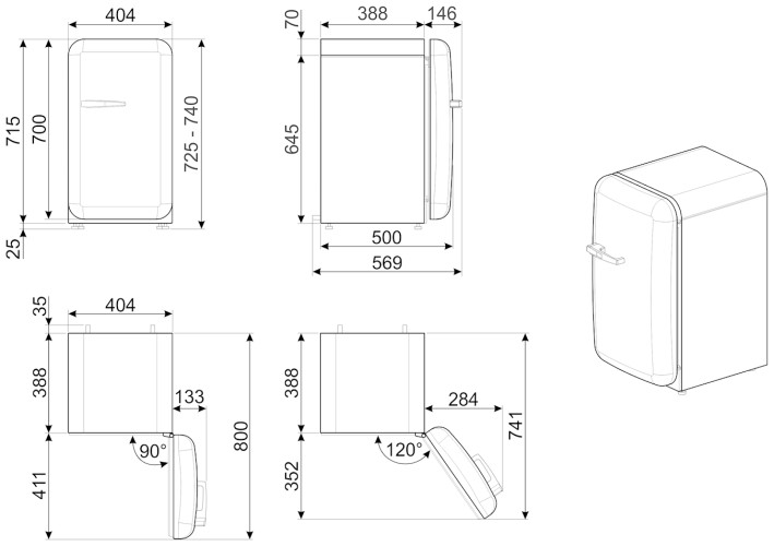 Холодильник Smeg FAB5RCR3