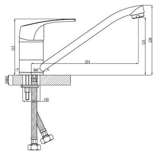 Смеситель для кухни Rossinka Silvermix D40-21