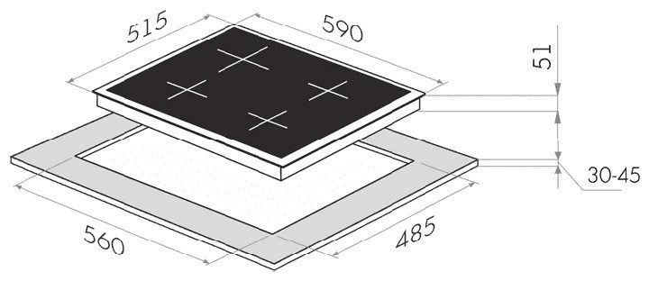 Газовая варочная панель MAUNFELD EGHG 64 33CBG R/G