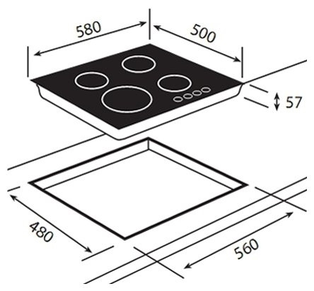 Газовая варочная панель Teka ER 60 4G AI AL CI AG-B