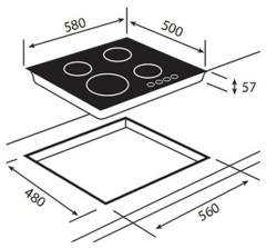 Газовая варочная панель Teka ER 60 4G AI AL CI AG-B