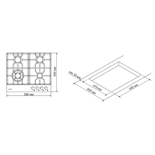 Газовая варочная панель Pyramida PFX 643 Ivory Luxe