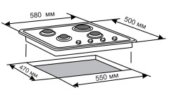 Газовая варочная панель Electronicsdeluxe 5840.00 гмв-000 ЧР