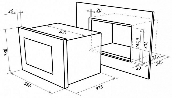 Микроволновая печь встраиваемая MAUNFELD MBMO.20.1PGW