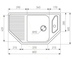 Кухонная мойка Zigmund &amp; Shtain ECKIG 800 каменная соль