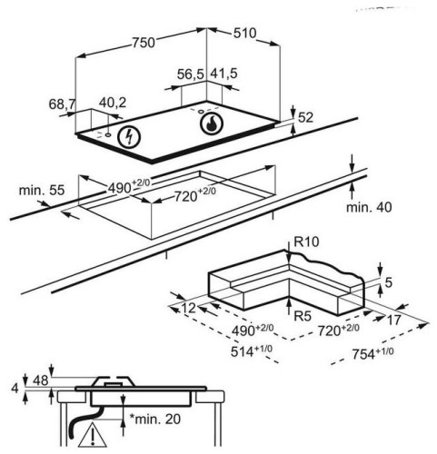 Газовая варочная панель Electrolux KGV 7539 IK