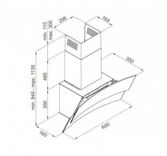 Кухонная вытяжка Ciarko Vasabi 60 WH