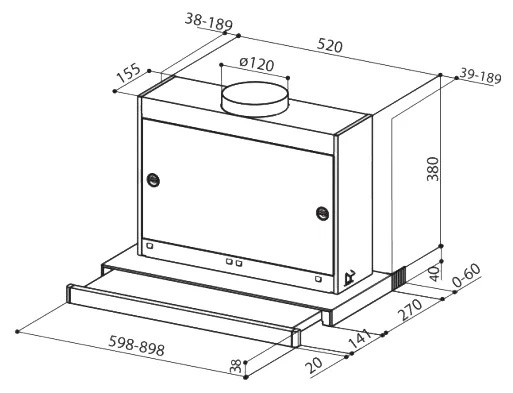 Встраиваемая вытяжка Faber Omnia GR/X A60