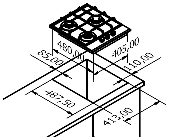 Газовая варочная панель MONSHER MHG 43 WG